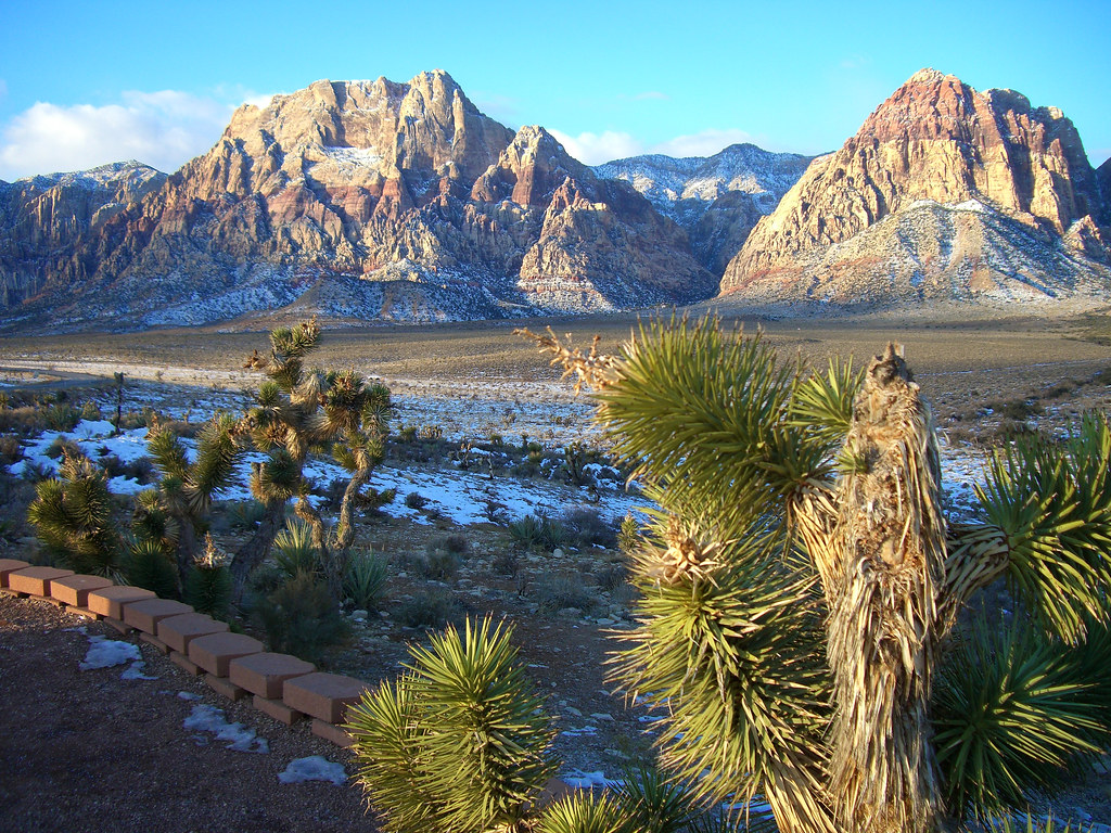 Snow-dusted mountains above the northwest Las Vegas valley.