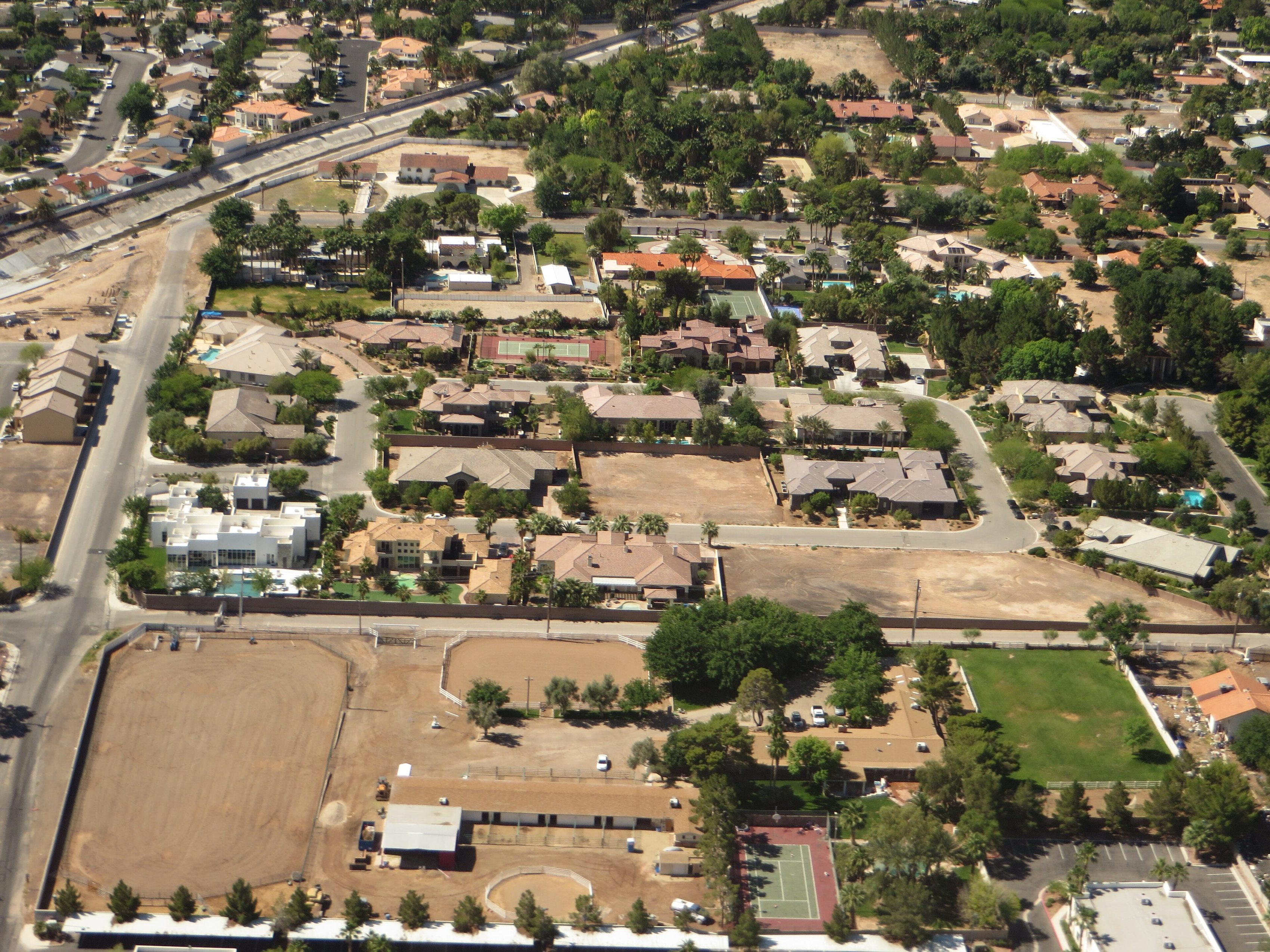 Established Henderson neighbourhoods seen from the air.