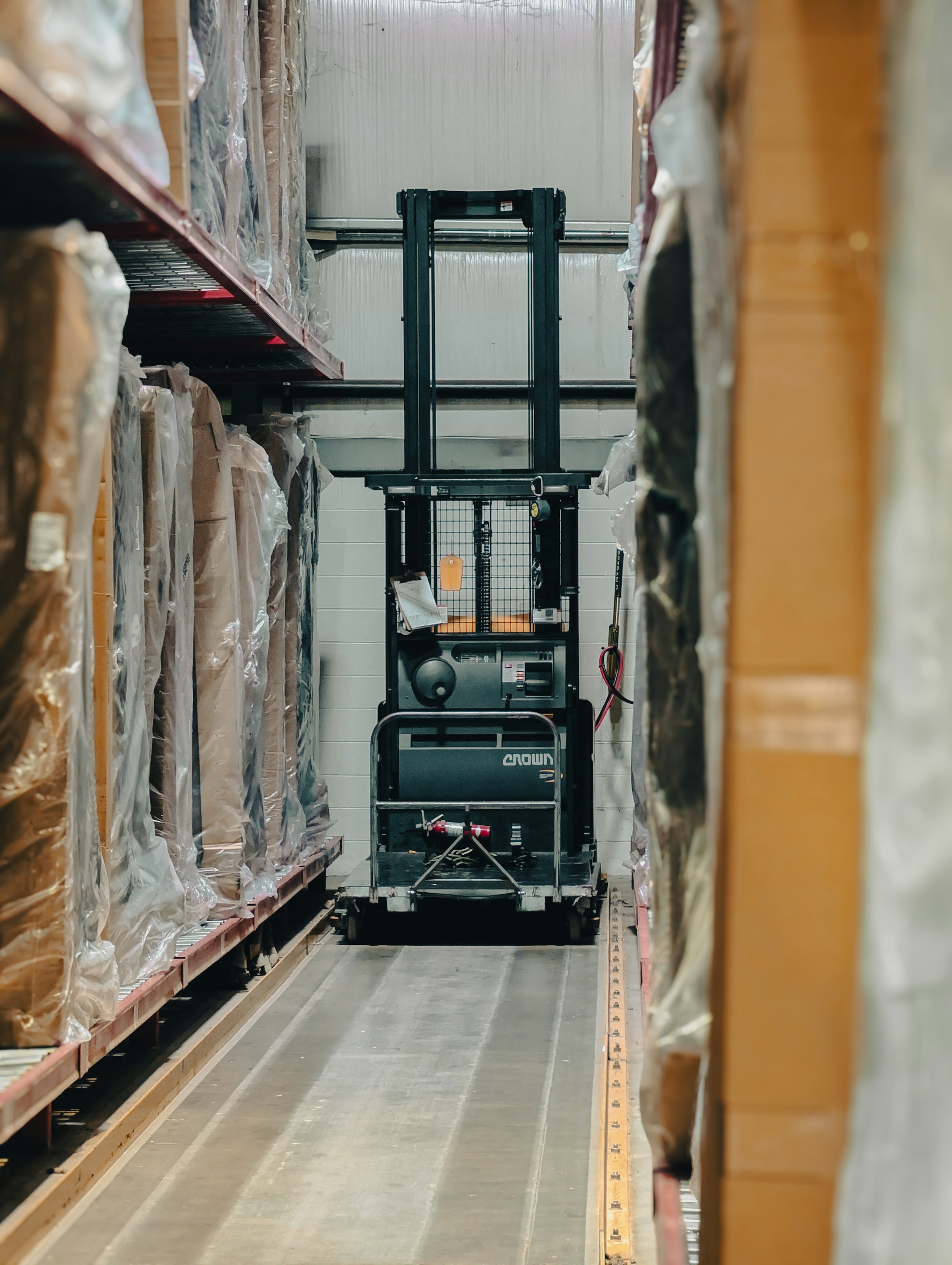 Organized boxes in a professional storage facility