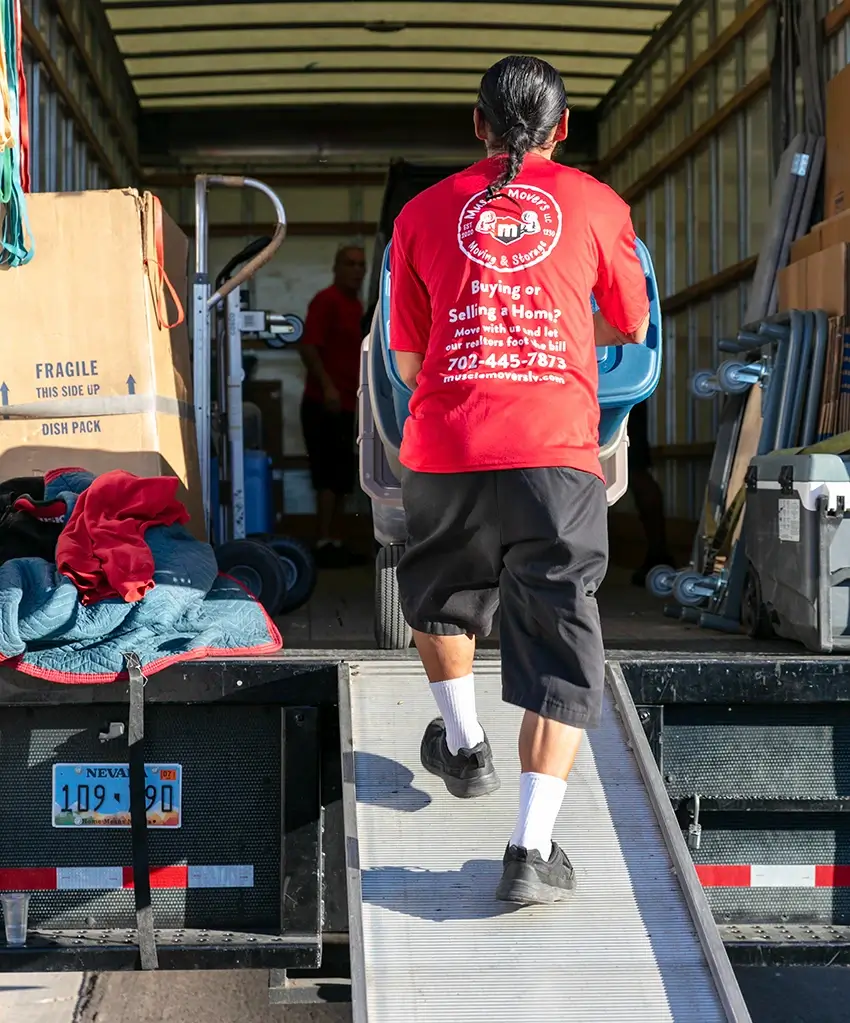 Crated and wrapped household goods prepared for an international move.
